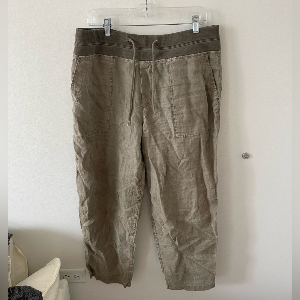 James Perse Green Linen Joggers - Picture 1 of 5